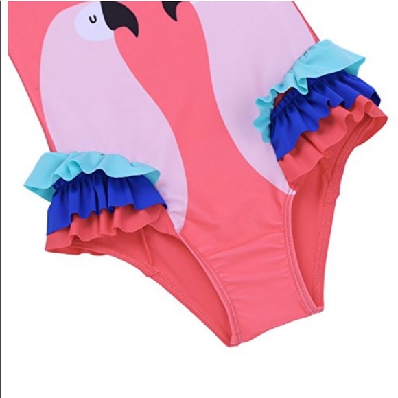 Flamingo Ballerina Ruffle Swimsuit Girls 5T - Picture 4 of 5